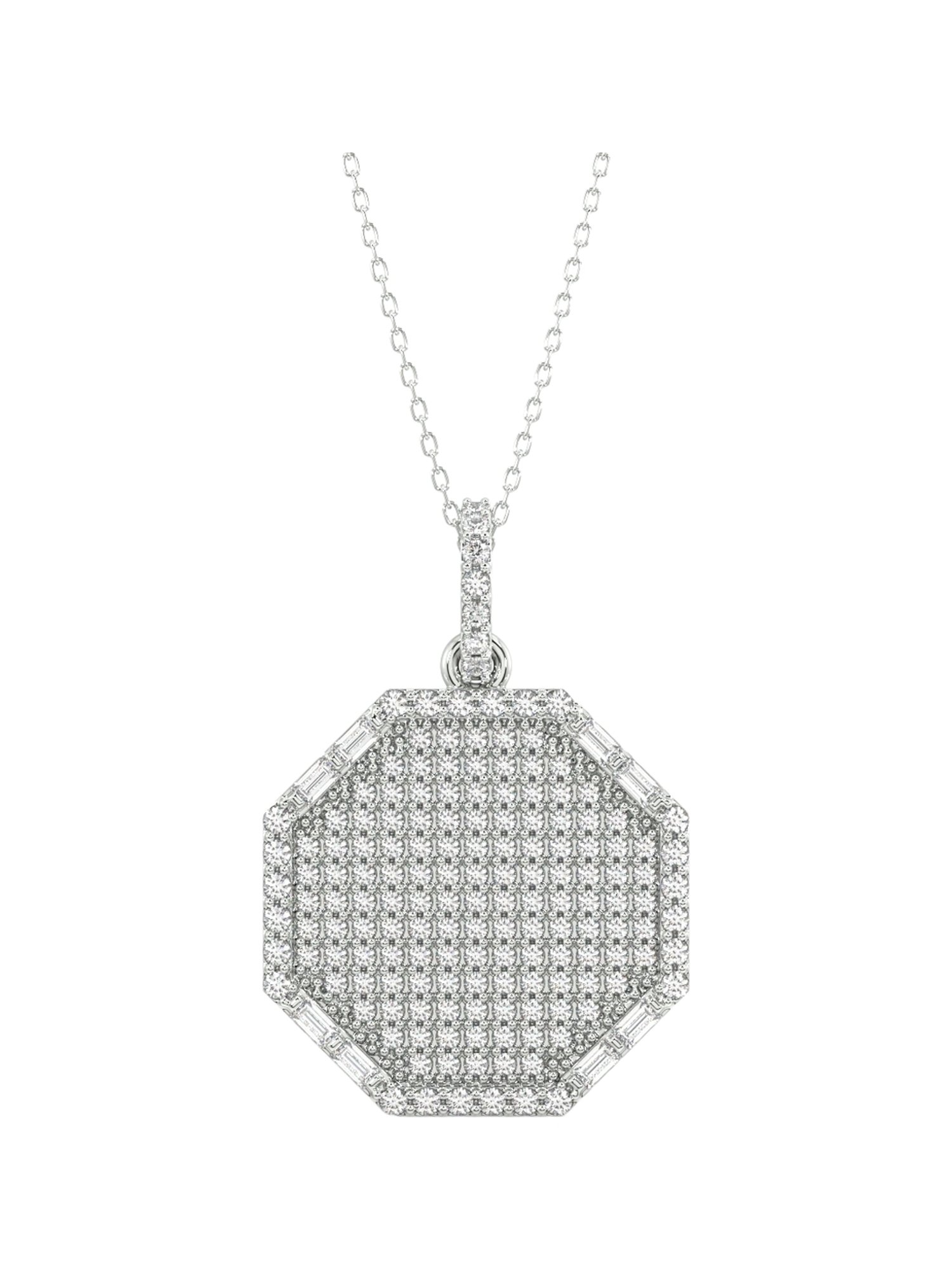 Silvermist 925 Sterling Silver Octa Burst Chain Pendant for Women & Girls