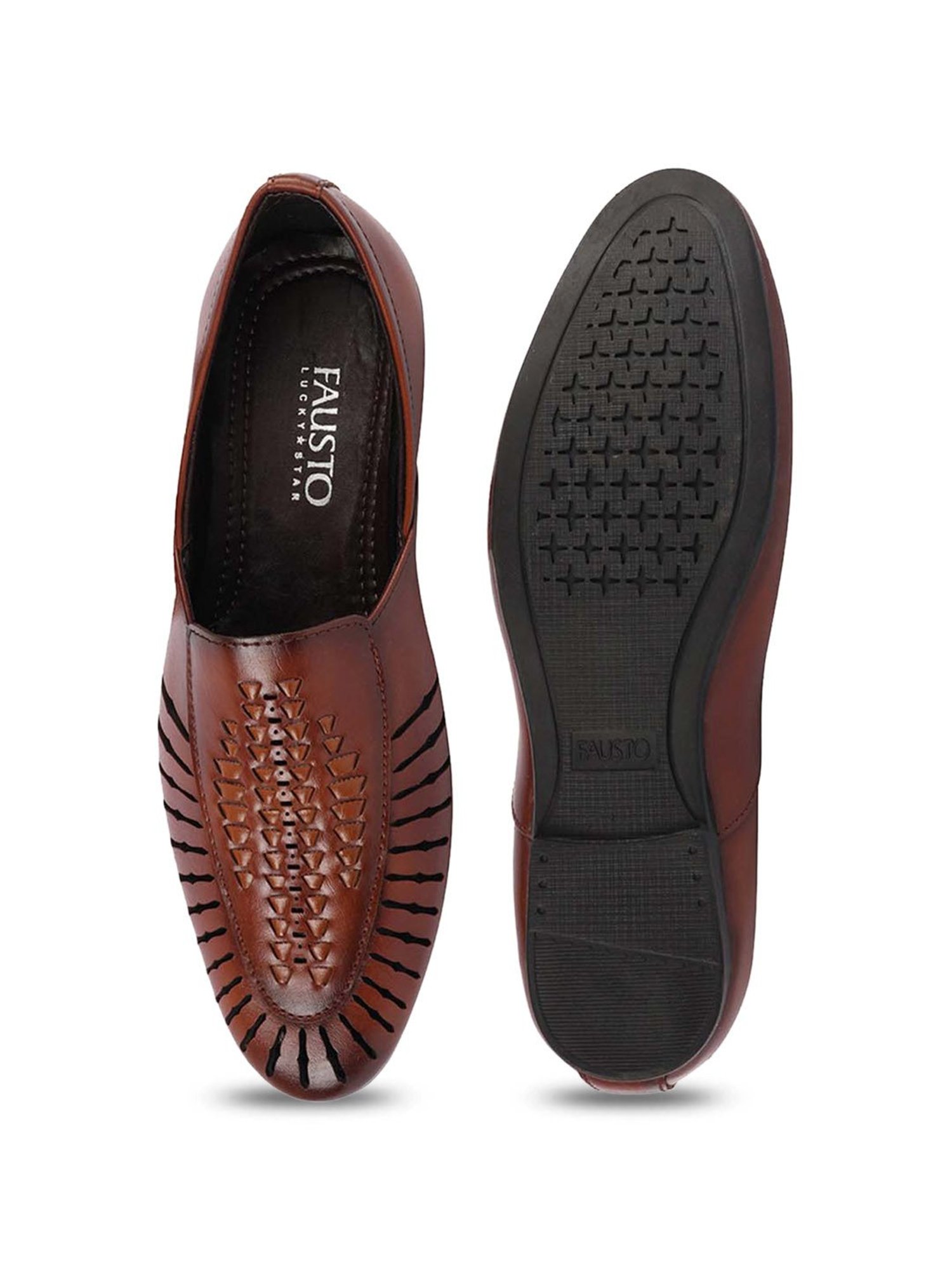 Fausto Men's Tan Casual Juttis