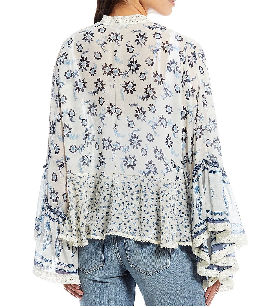Free People Placed Print Lola Bell Sleeve Kimono