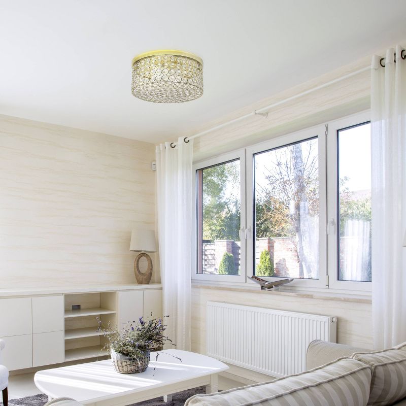 12" Elipse Round Flushmount Pendant Gold - Elegant Designs