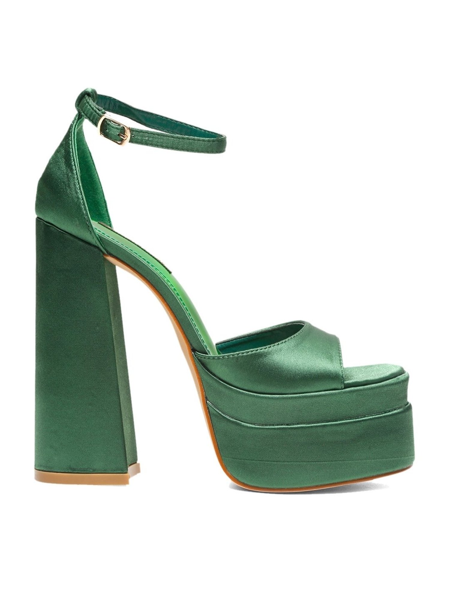 Flat N Heels Women's Green Ankle Strap Sandals