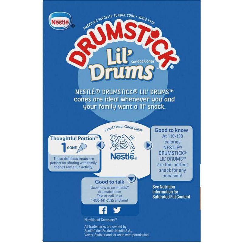Nestle Vanilla with Caramel & Fudge Frozen Sauce Drumstick Lil'Drums - 12ct