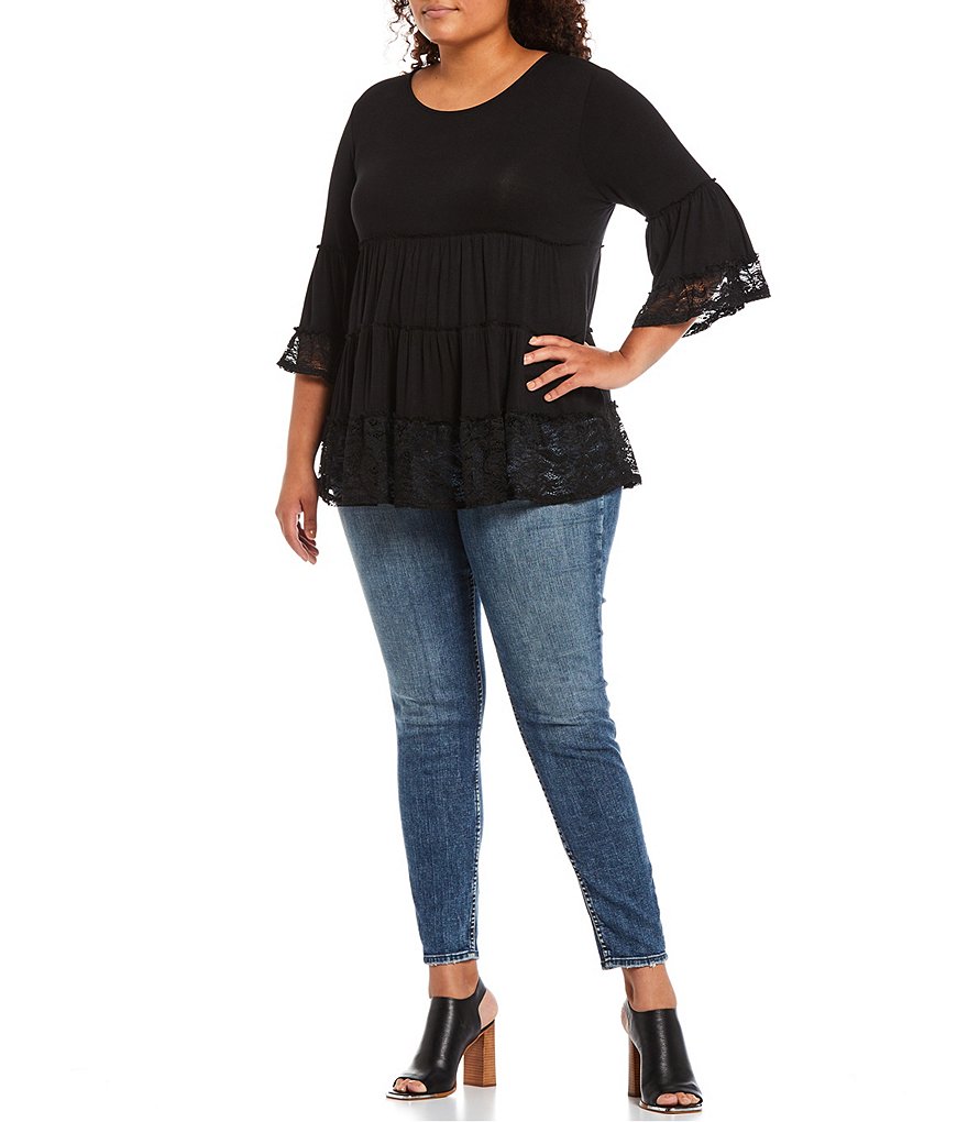 Jessica Simpson Plus Size JJ Red Dahlia Moroccan Border Print Fringe Hem Kimono Jacket