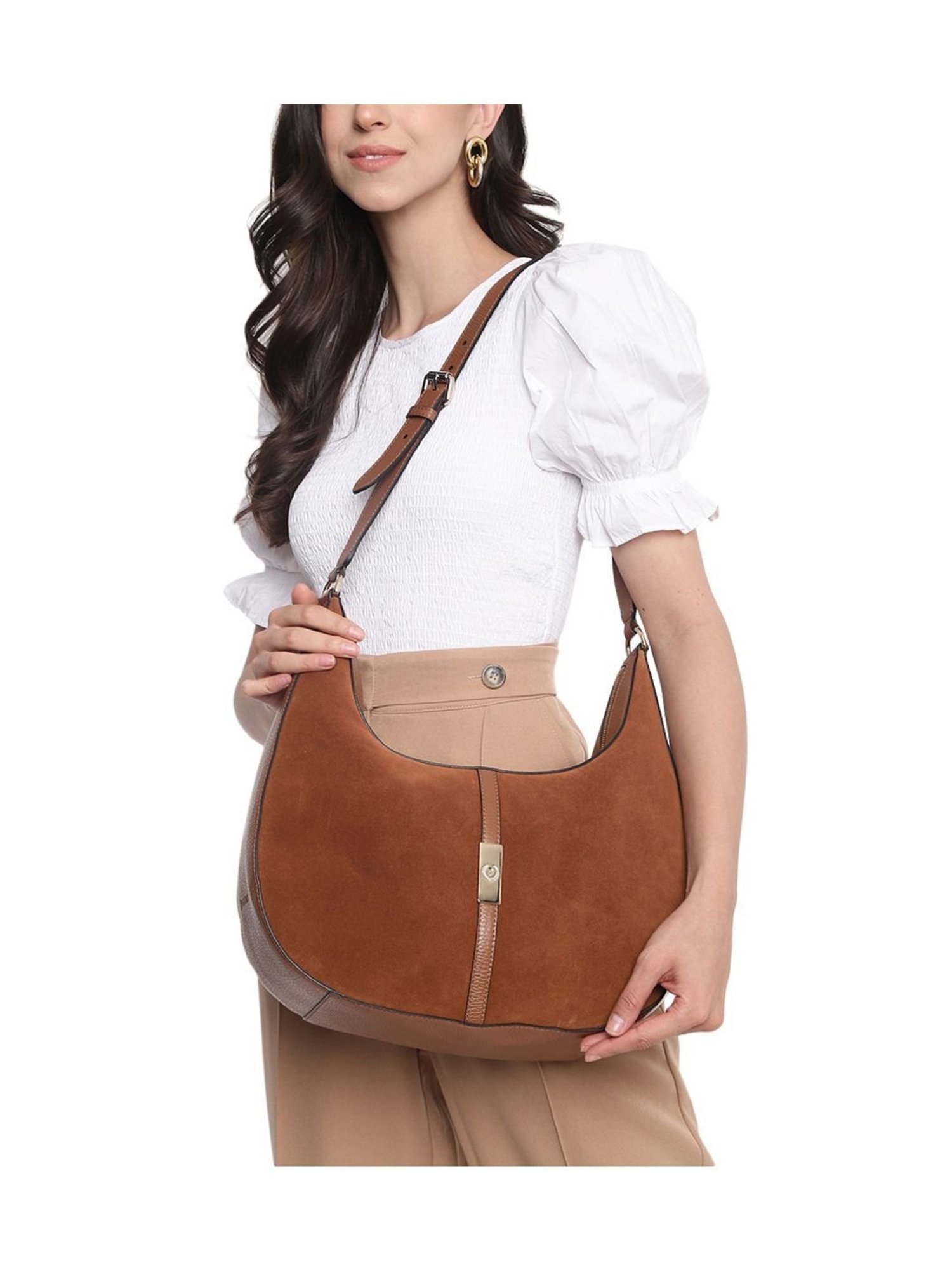 Pollini Brown Large Hobo Bag