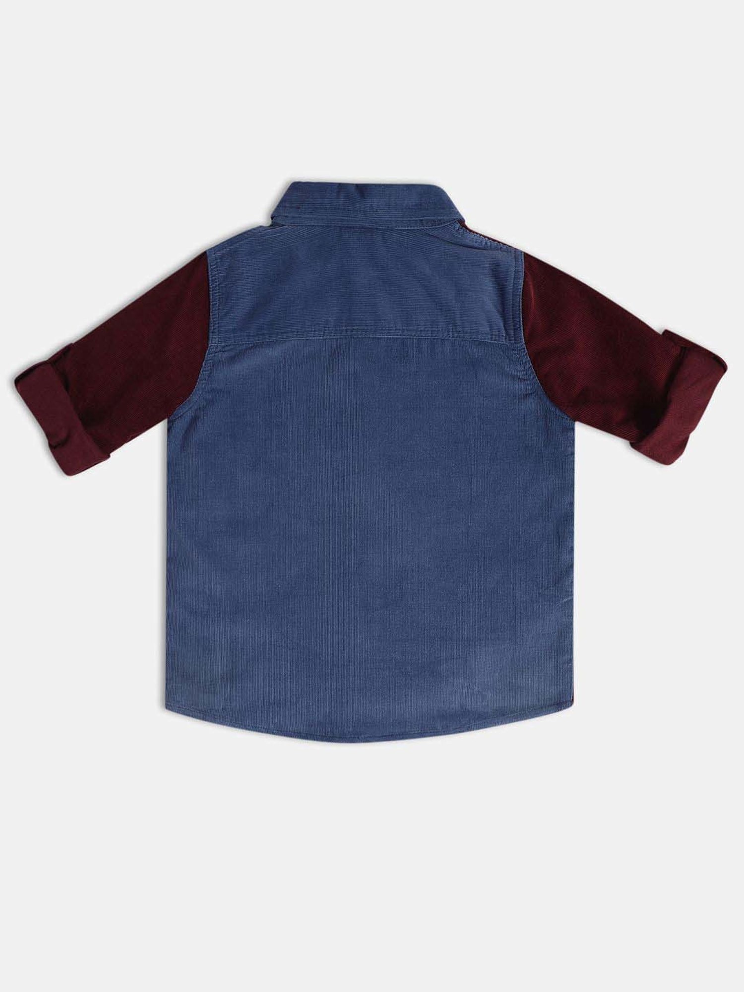 MINIKLUB Boys Blue & Brown Cotton Printed Full Sleeves Shirt