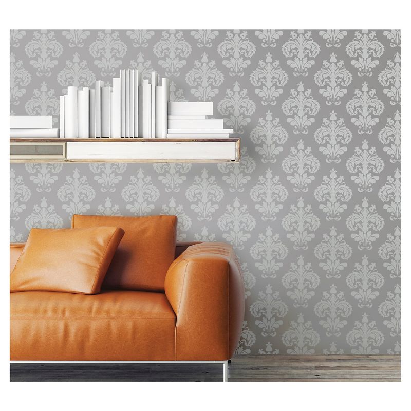 Devine Color Chantilly Peel & Stick Wallpaper Gray