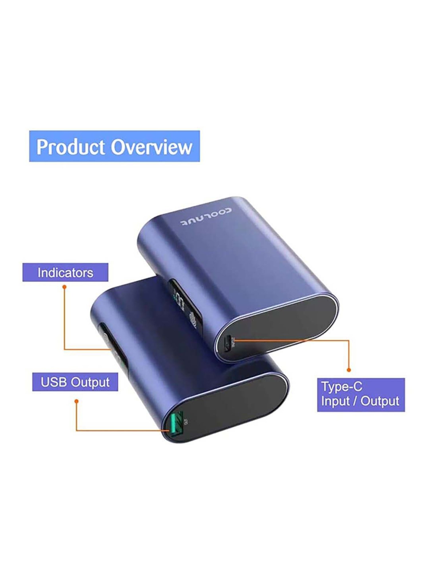 Coolnut CNP-832 10000 mAh Fast Charging Power Bank (Blue)