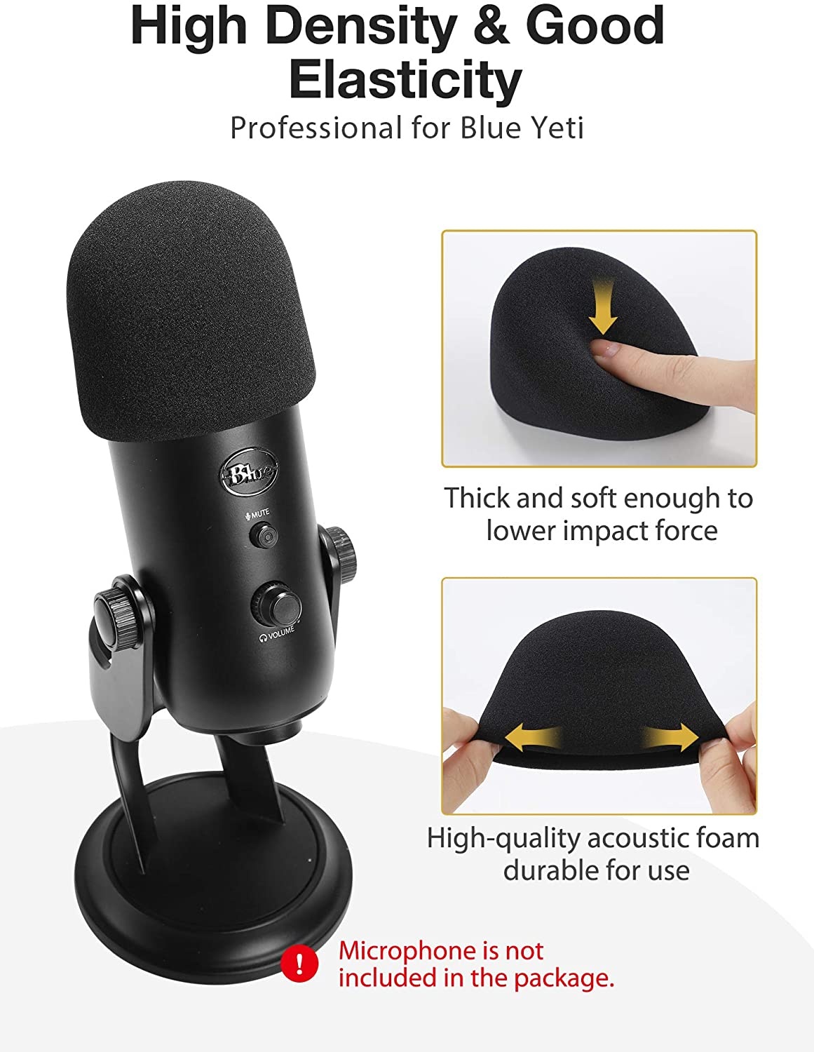 Microphone Stand, Upgraded Mic Stand Max Load 4.0 lb Boom Scissor Arm Stand with Windscreen, Pop Filter, 3/8" to 5/8" Screw Adapter, Mic Clip and Cable Ties for Blue Yeti and Other Mic