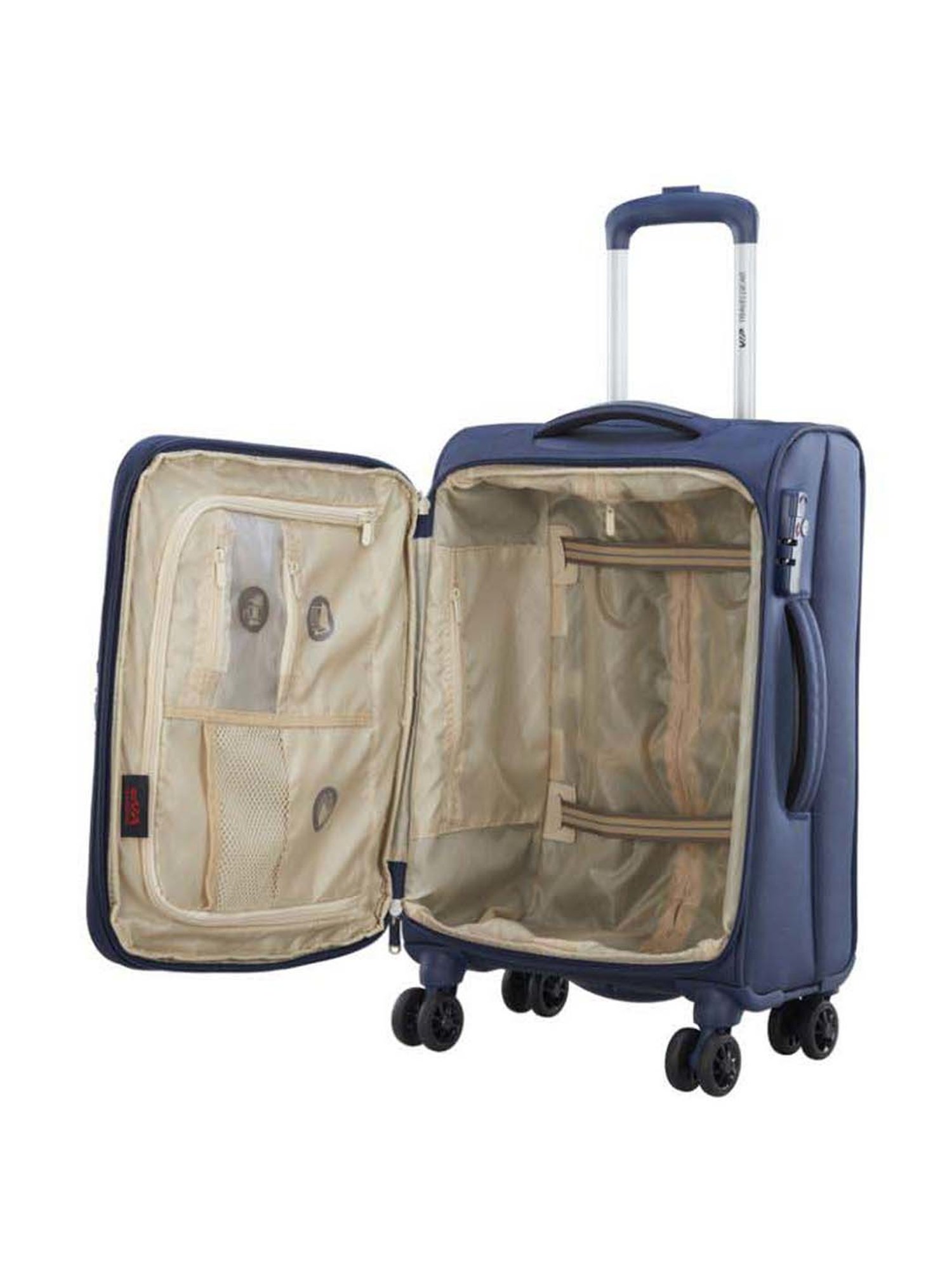 VIP Unicorn Nxt Blue Solid Soft Cabin Trolley Bag - 36.5 cm