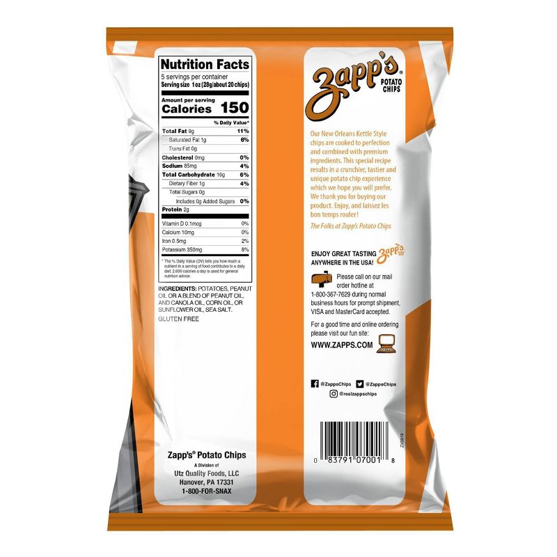Zapp's New Orleans Kettle Style Regular Flavored Potato Chips - 5oz