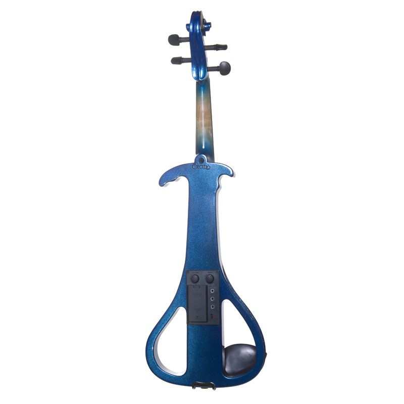 Cecilio 4/4CEVN-4BL 4/4 Full Size Electric Silent Solidwood Violin w/ Ebony Fittings in Style 4 - Metallic Blue