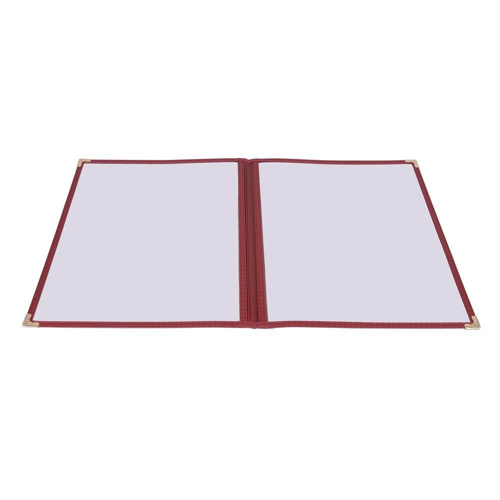 30 Nontoxic Menu Cover 8.5x11 2 Page 4 View Double Fold Stitch Corner Restaurant