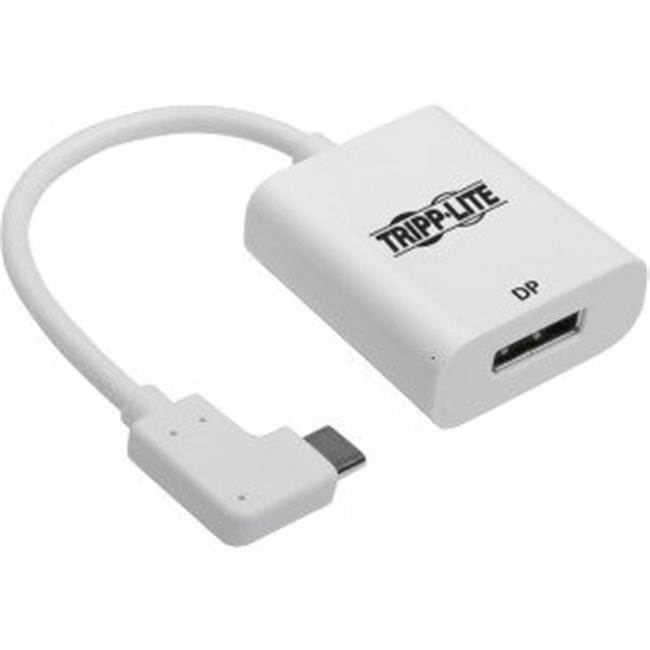 Tripp Lite U444-06N-DP-RA 6 in. Male to Female Right-Angle USB C to Display Port 4K Adapter Cable, White