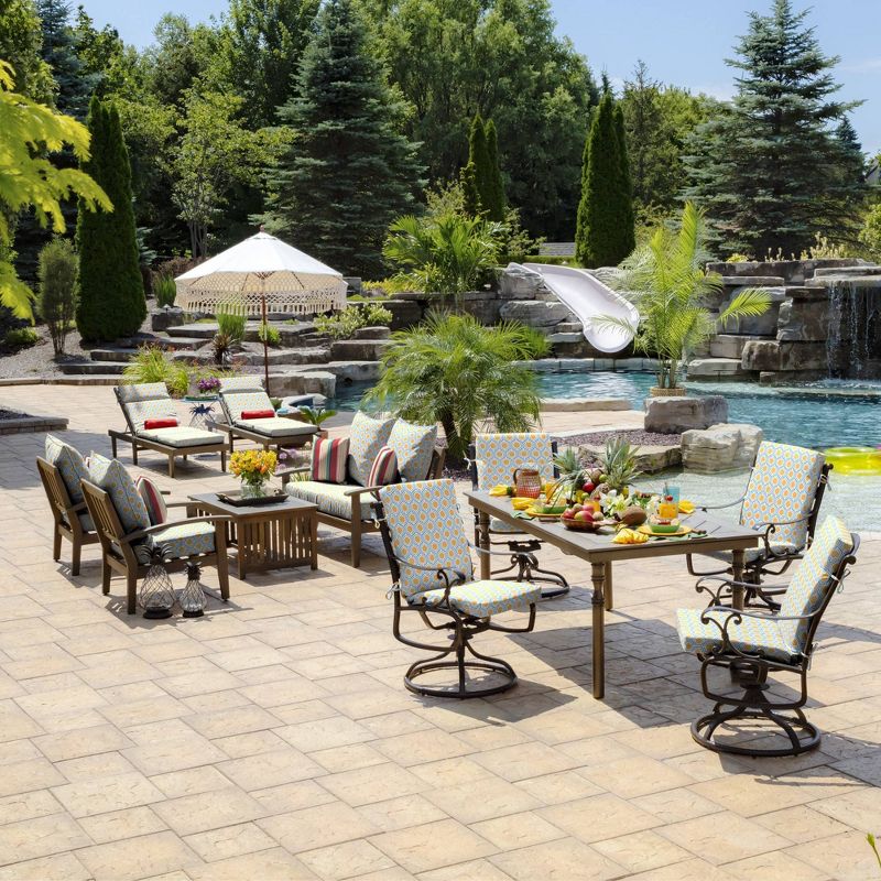 Honeycomb Outdoor Chaise Lounge Cushion Yellow - Arden Selections