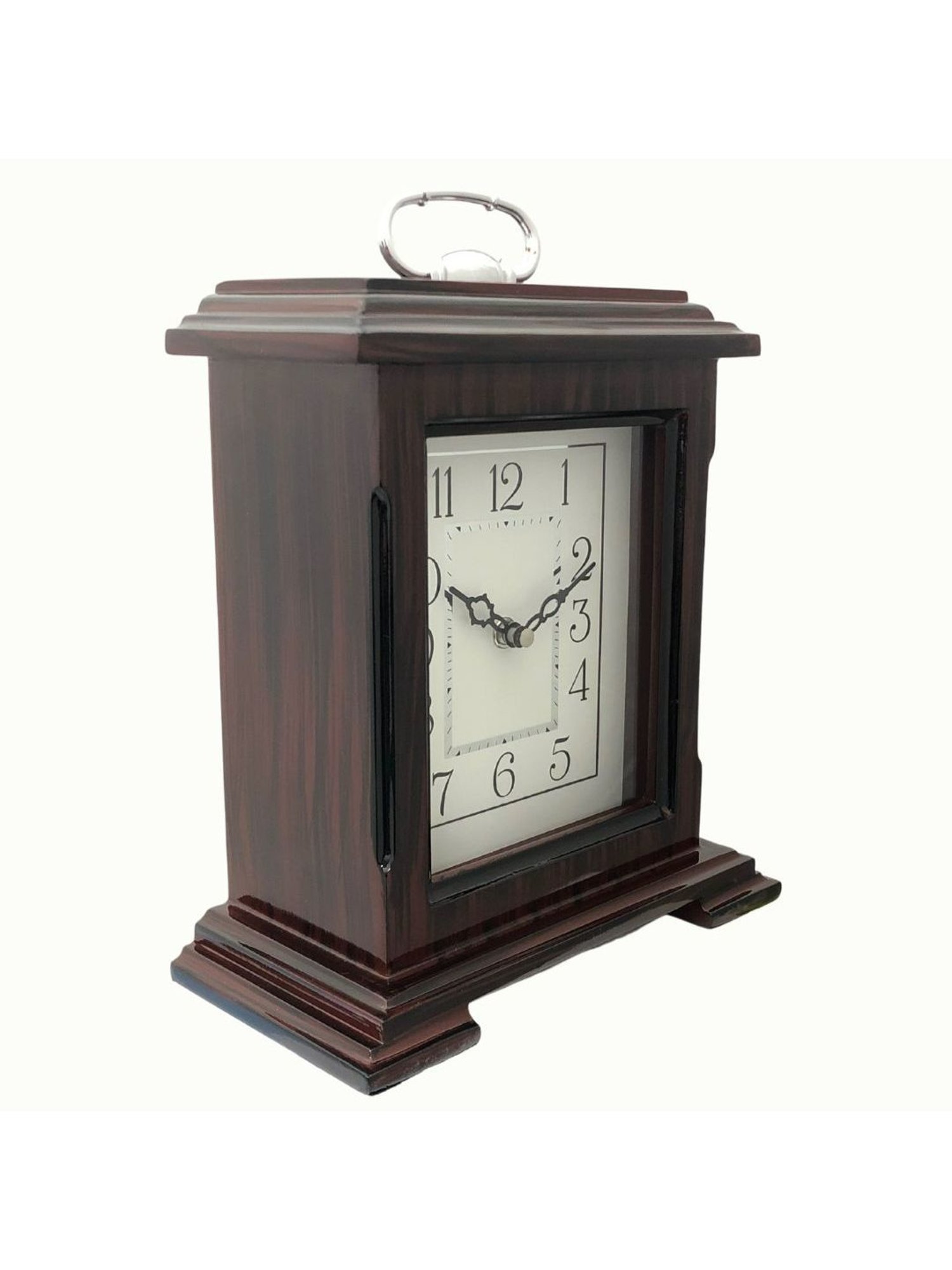 CHRONIKLE Rectangular Rosewood Brown Wood Table or Desk Clock