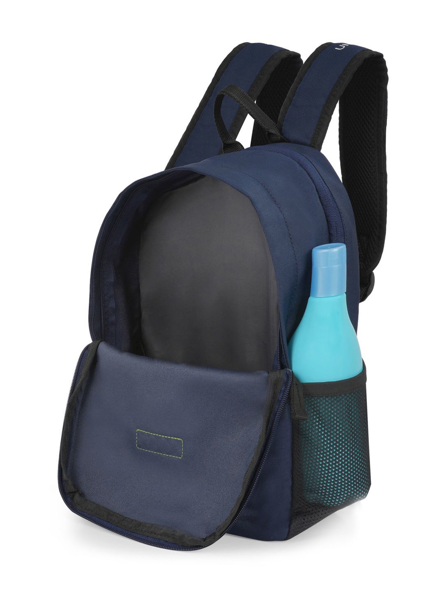 United Colors of Benetton Citron Navy Polyester Solid Backpack - 12 Ltrs