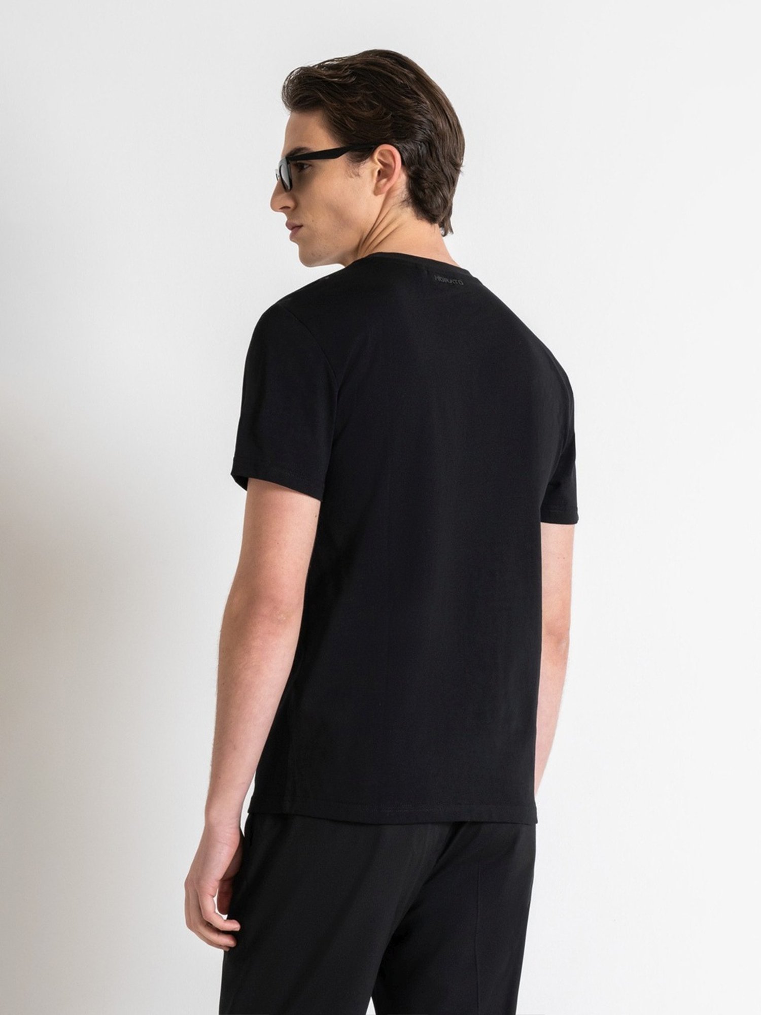 Antony Morato Black Slim Fit Printed T-Shirt