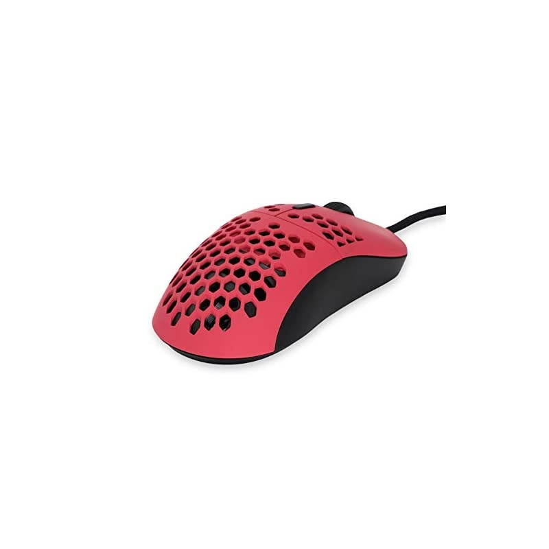 Hati HTM Ultra Lightweight Honeycomb Design Wired Gaming Mouse 3360 Sensor - PTFE Skates - 6 Buttons - Only 61G (Faze Red)