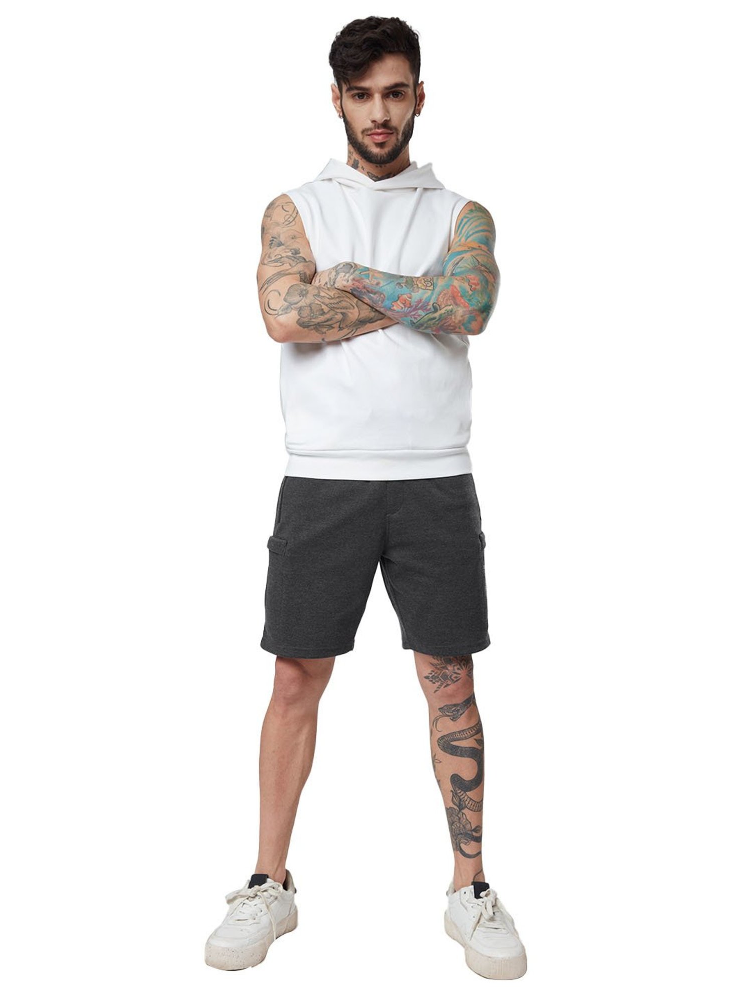 The Souled Store Grey Regular Fit Shorts
