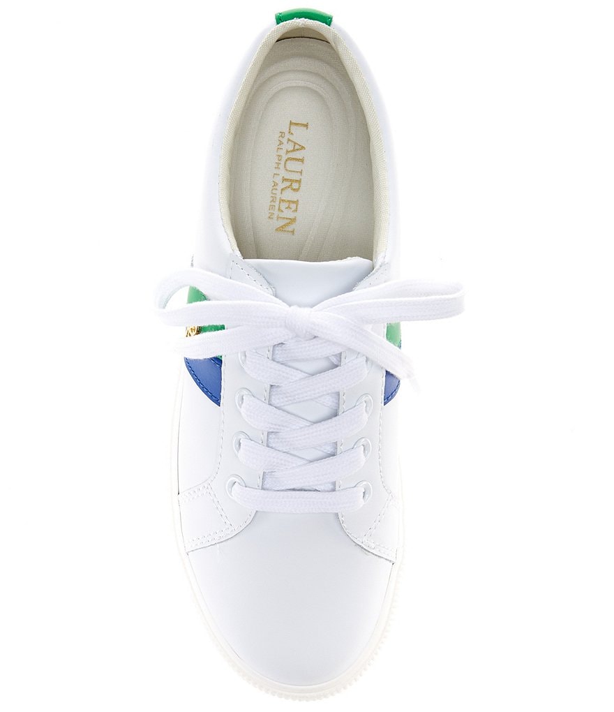 Lauren Ralph Lauren Janson II Leather Lace-Up Color Block Sneakers