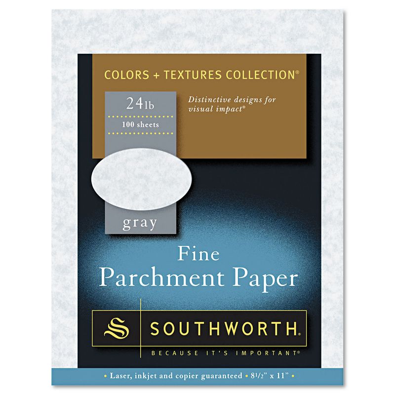 Southworth Parchment Specialty Paper Gray 24 lb. 8 1/2 x 11 100/Box P974CK336