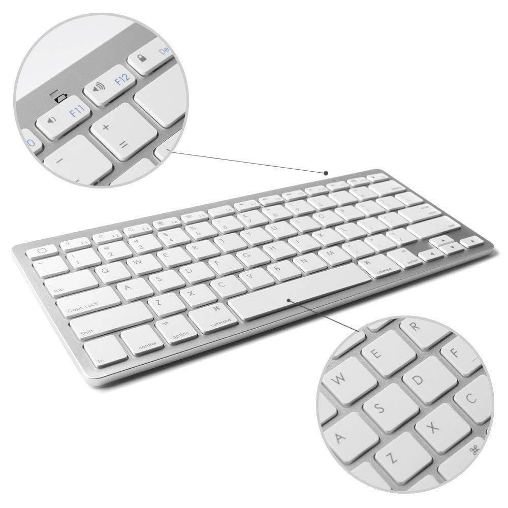 D Dingrich Compatible for Wireless Keyboard White - Windows, iOS, Mac OS, Android System - Computers, Tablets, Smart Phones - iPhone 8/iPhone 8plus/iPhone 7/iPhone 7plus Ultra-Slim (White)