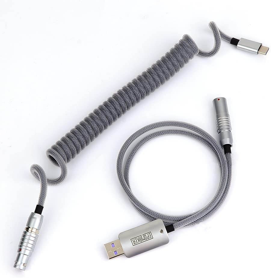 EPOMAKER EP-01 Custom Coiled Double Sleeved Type-C Detachable Cable for Mechanical Keyboard (EP-01)