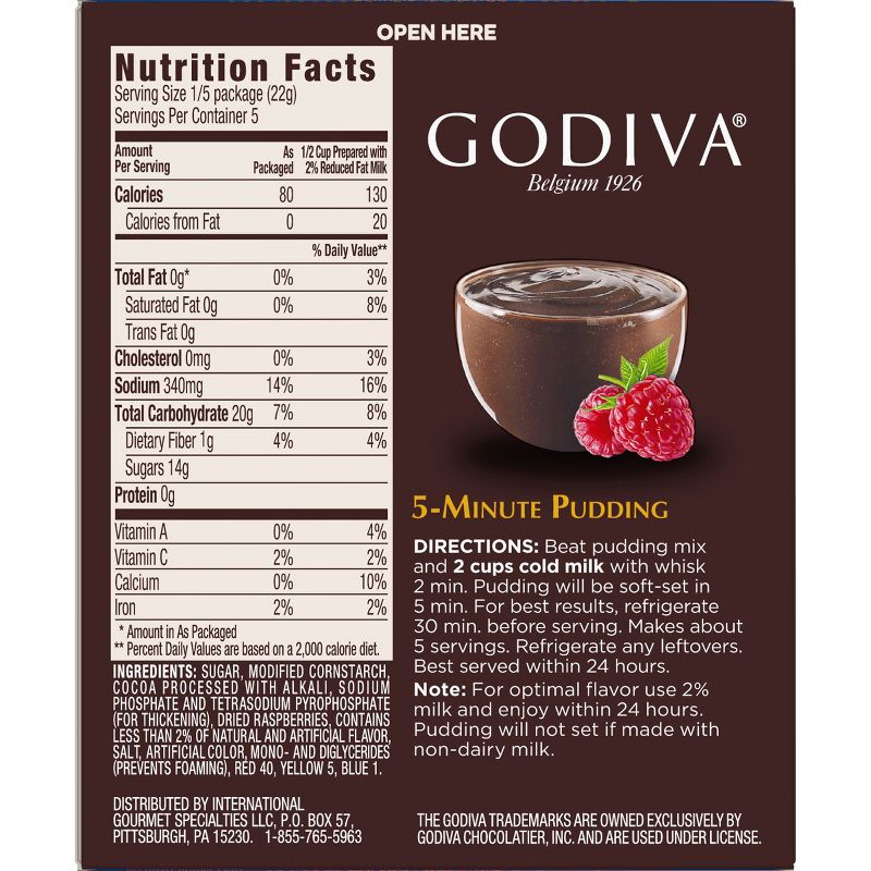 Godiva Chocolate Instant Pudding - 3.7oz