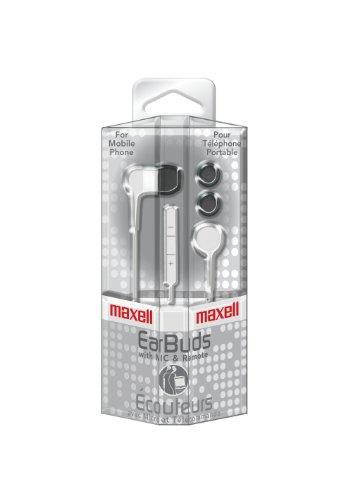 Maxell 190303 - Iemicwht Stereo In-Ear Earbuds With Microphone & Remote (White)