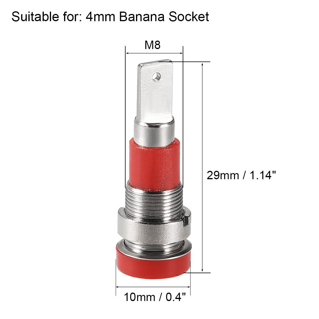 1 Pair Binding Post Terminal, M8 Thread Power Amplifier Speaker Connector, Banana Plug Jack Socket 1.14-Inch Length