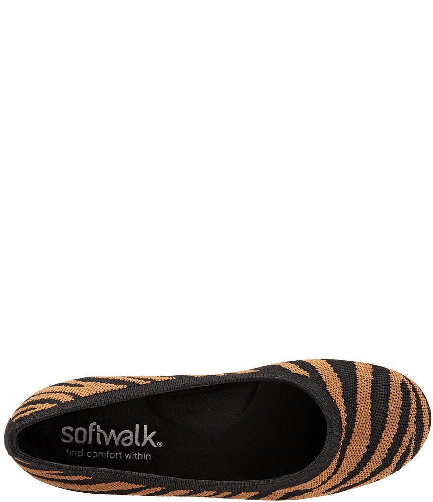 SoftWalk Sonora Tiger Print Knit Ballerina Flats
