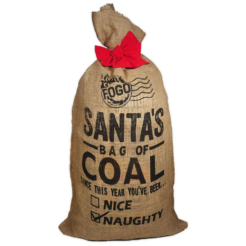 FOGO Santa Bag of Coal With Super Premium Restaurant Grade All-Natural Hardwood Lump Charcoal Fuel for Ideal Grilling and Smoking, Gold, 35 Pounds