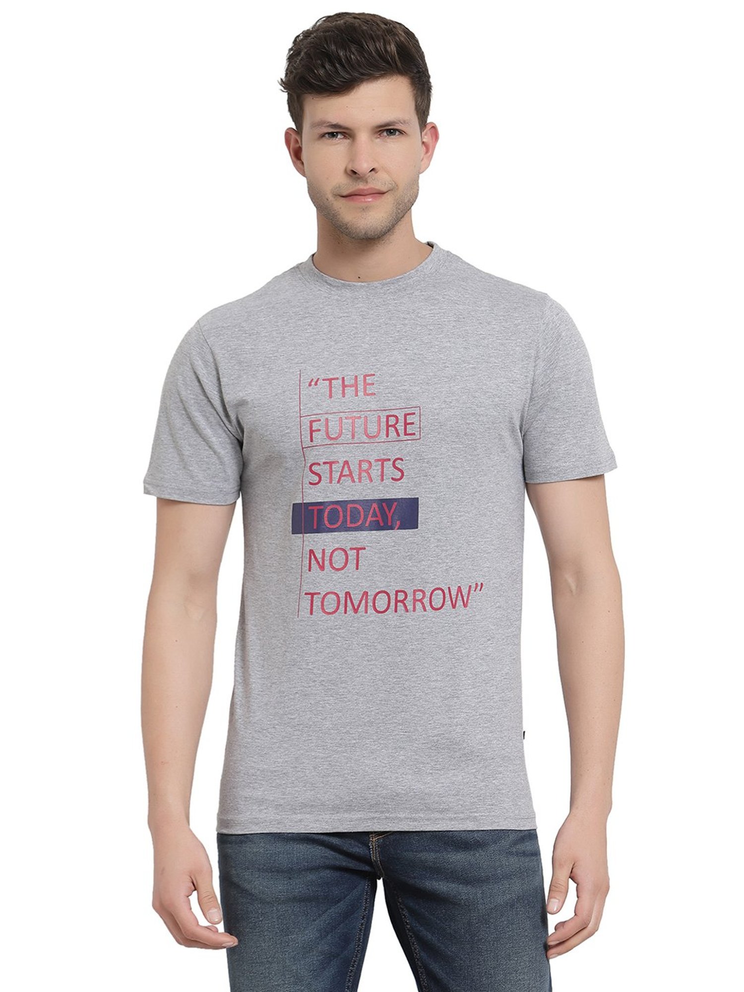 Proteens Mid Grey Printed T-Shirt