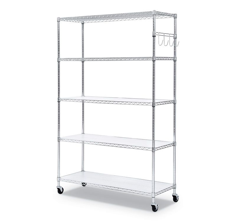 Alera 5-Shelf Wire Shelving Kit, 48w x 18d x 72h, Silver SW654818SR