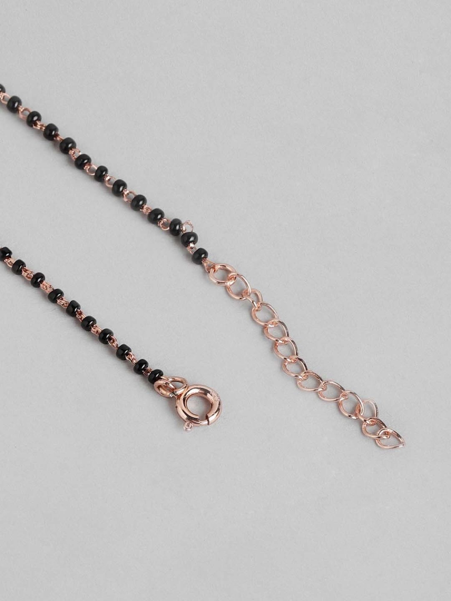 Zavya 925 Silver Gleaming Vows Rose Gold CZ Mangalsutra for Women