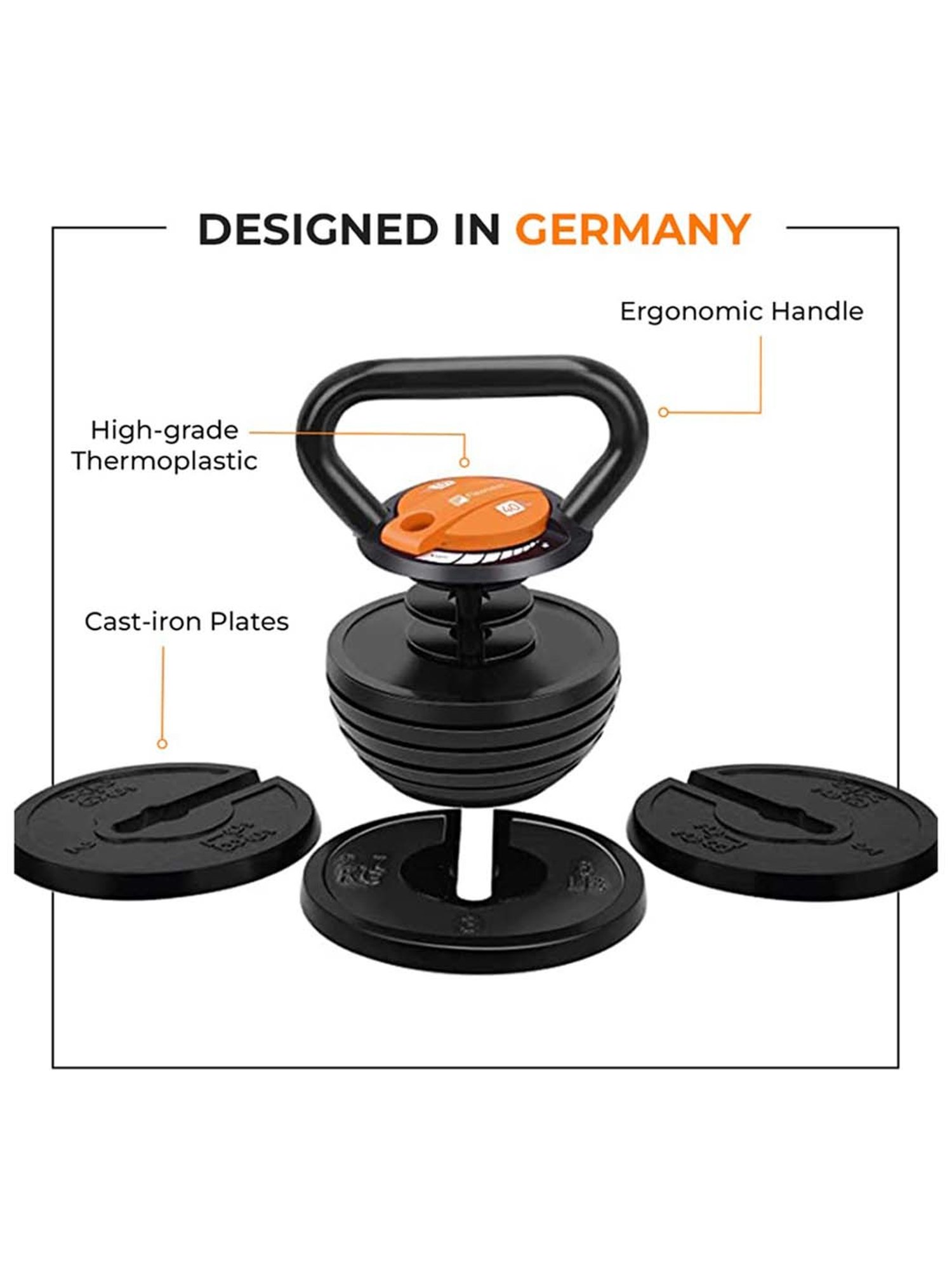 Flexnest The Flexikettle 7-In-1 Adjustable Kettlebell (10lbs-40lbs)