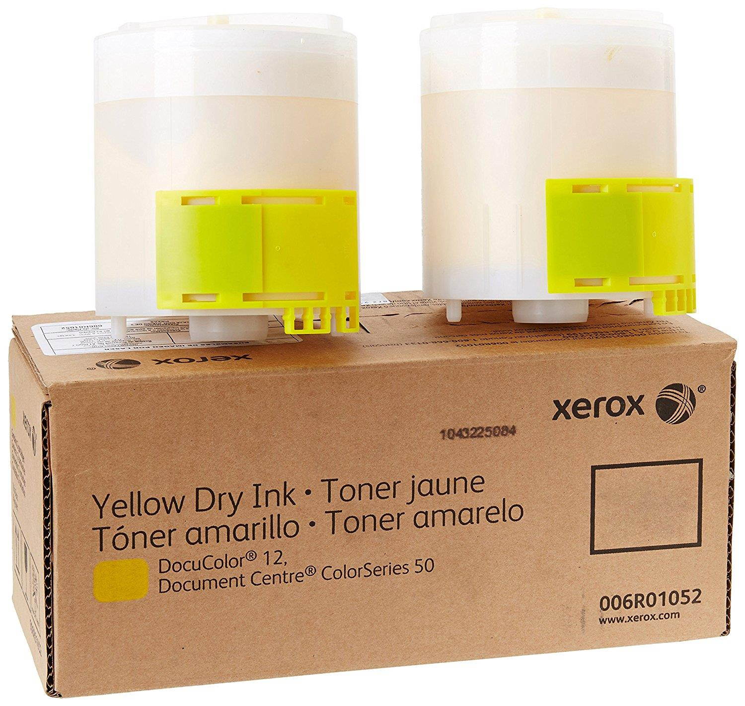 Xerox Yellow Toner Cartridge, 2 Ctgs/Ctn, 22000 Yield (006R01052)