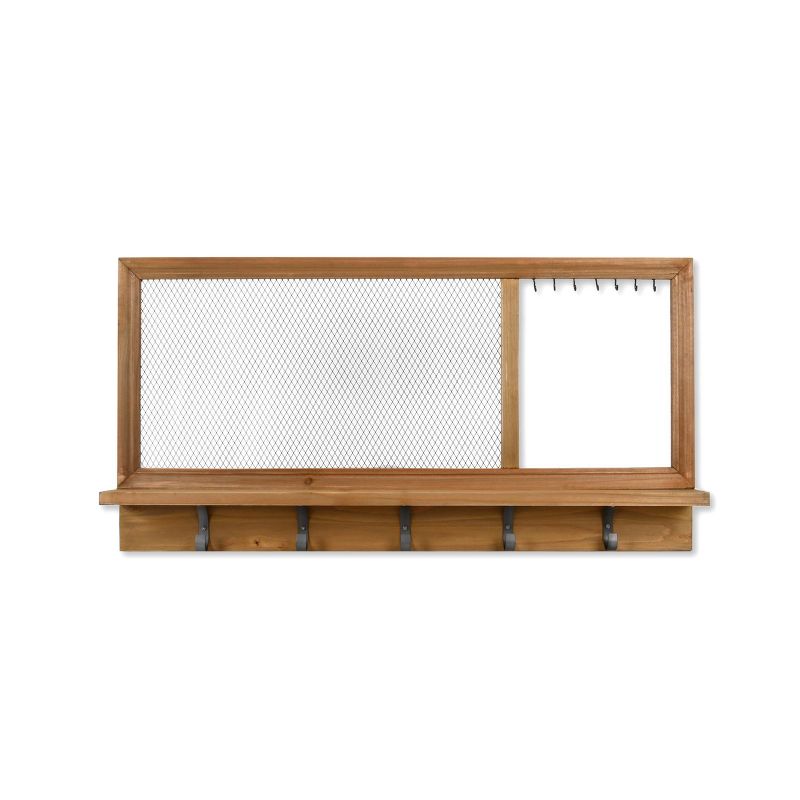 14" x 28" Mesh Organizer with Shelf and Hooks Brown - New View