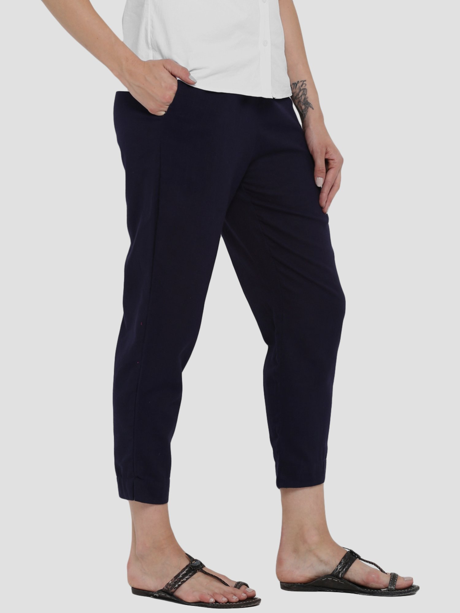 Sringam Navy Cotton Pants
