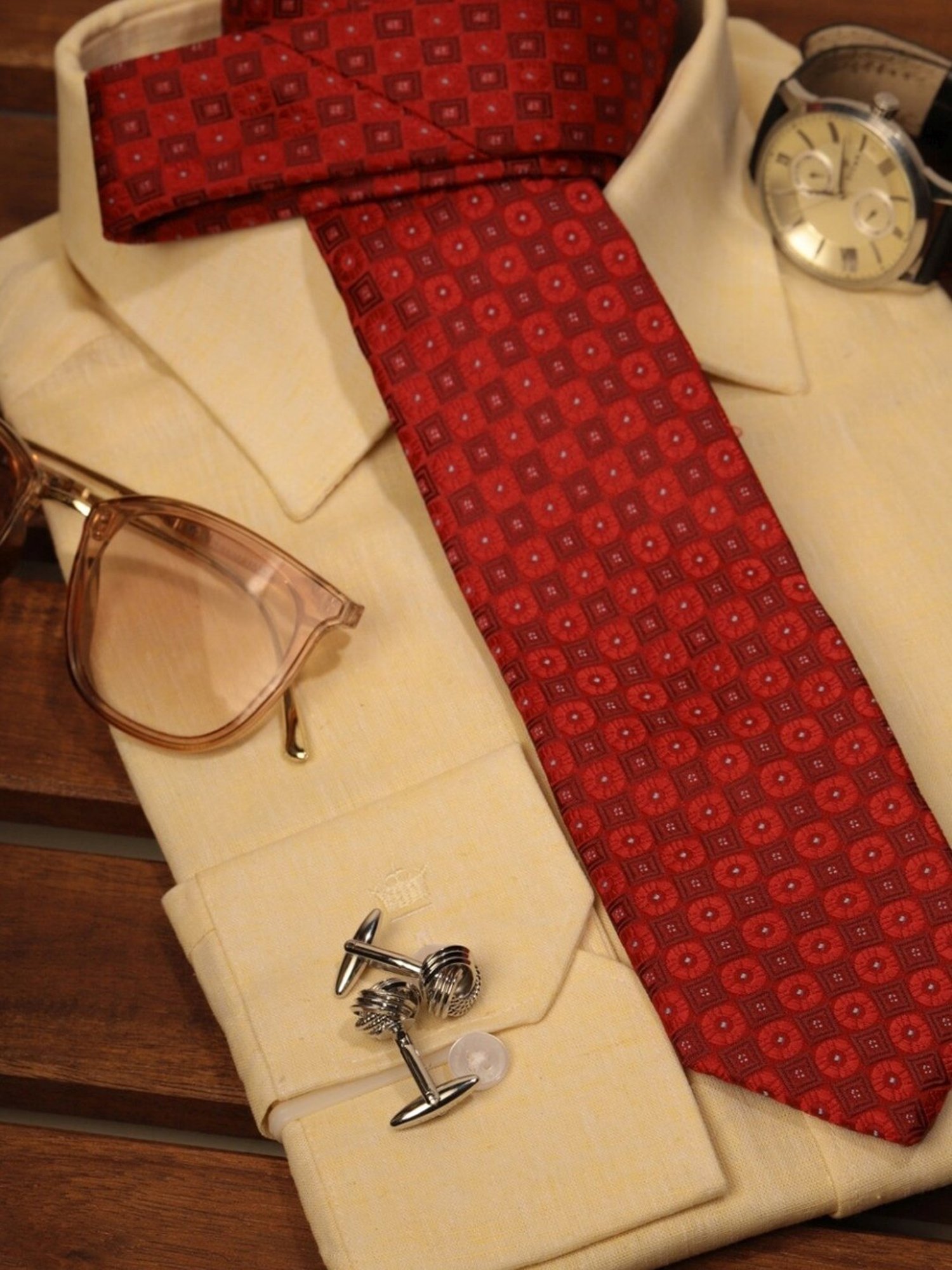 CHOKORE Yellow and Blue Printed Tie