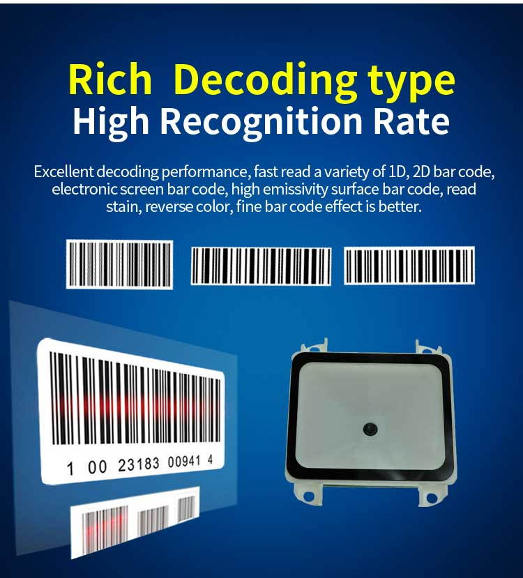 Plugadget Fixed Barcode scanner CMOS reader Module engine box with display scans 1d 2d qr code PDF417 USB interface Fixed Barcode Reader