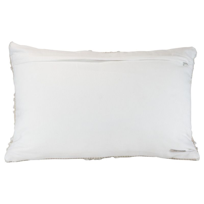 Diamond Pattern Hand Woven 14x22" Outdoor Decorative Throw Pillow with Pulled Yarn Accents - Foreside Home & Garden