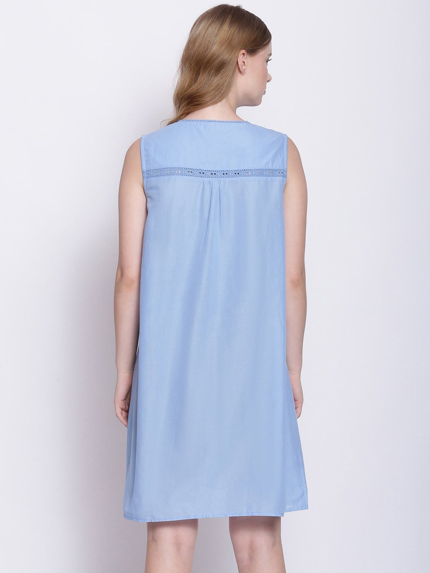 Oxolloxo Blue Cotton Night Dress