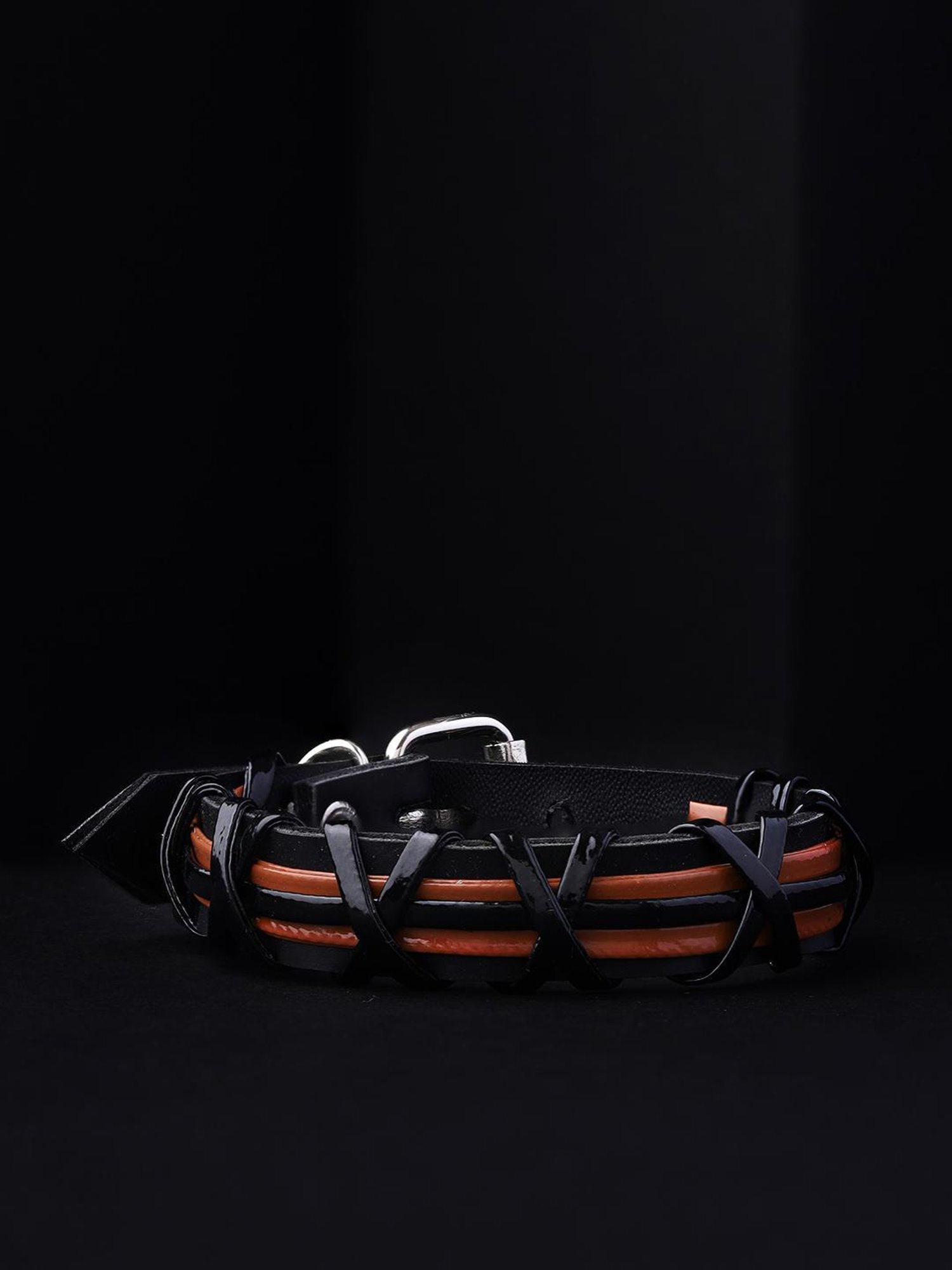 Bold by Priyaasi Black and Brown Leather Bracelet for Men