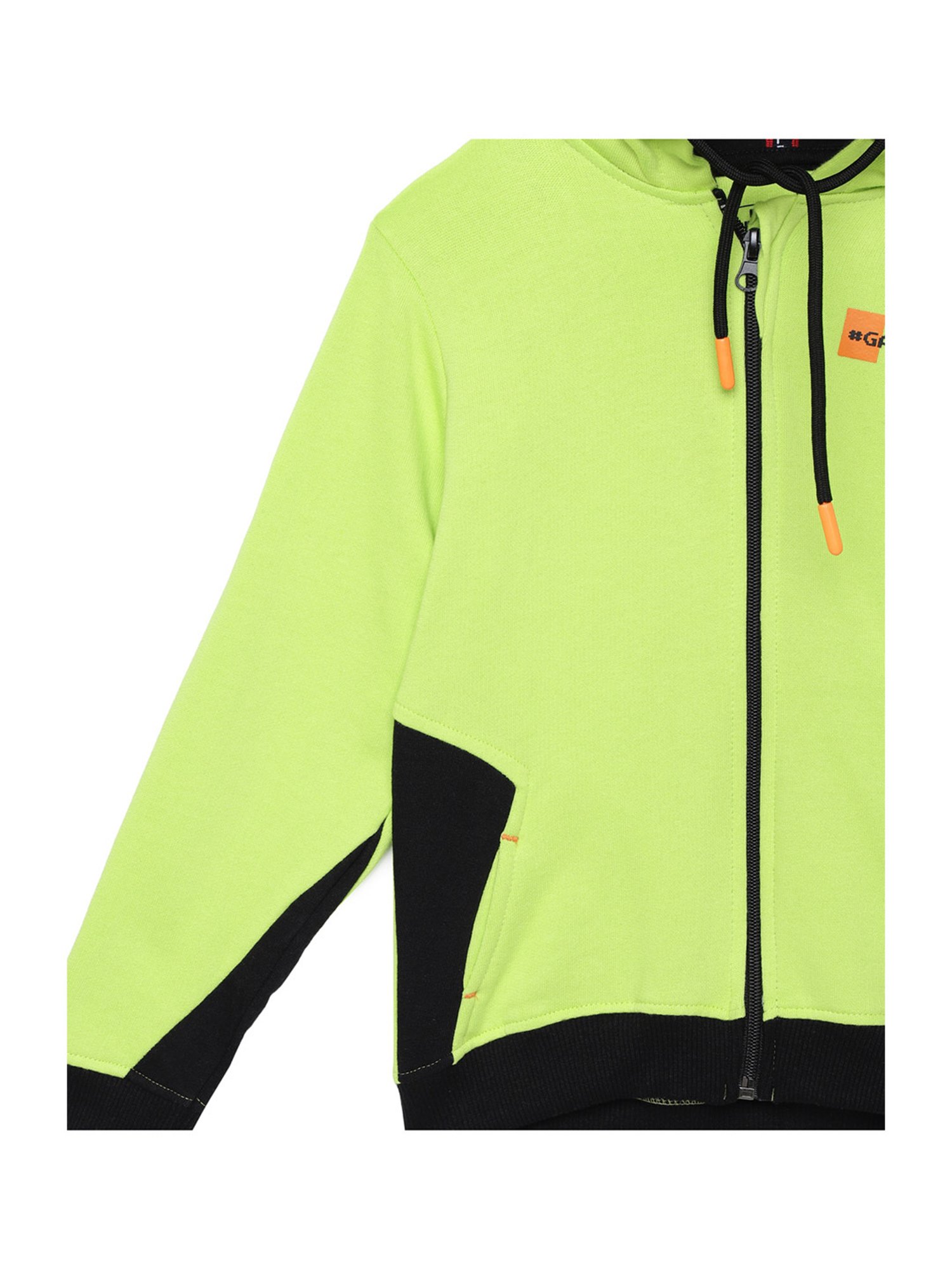 Under Fourteen Only Kids Green & Black Printed Full Sleeves Sweatshirt