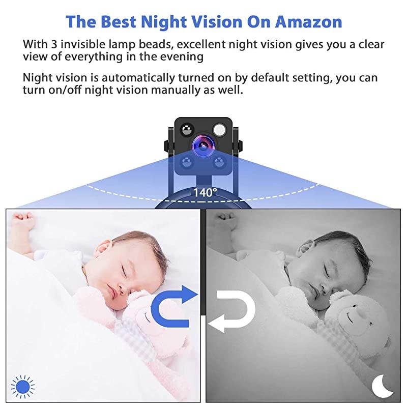 Mini Spy Camera WiFi  HD 1080P Spy Camera Wireless Hidden Live Streaming Upgraded Night Vision Motion Activated Spy Cam Nanny Cam Security Camera for Home and Outdoor with Cell Phone APP