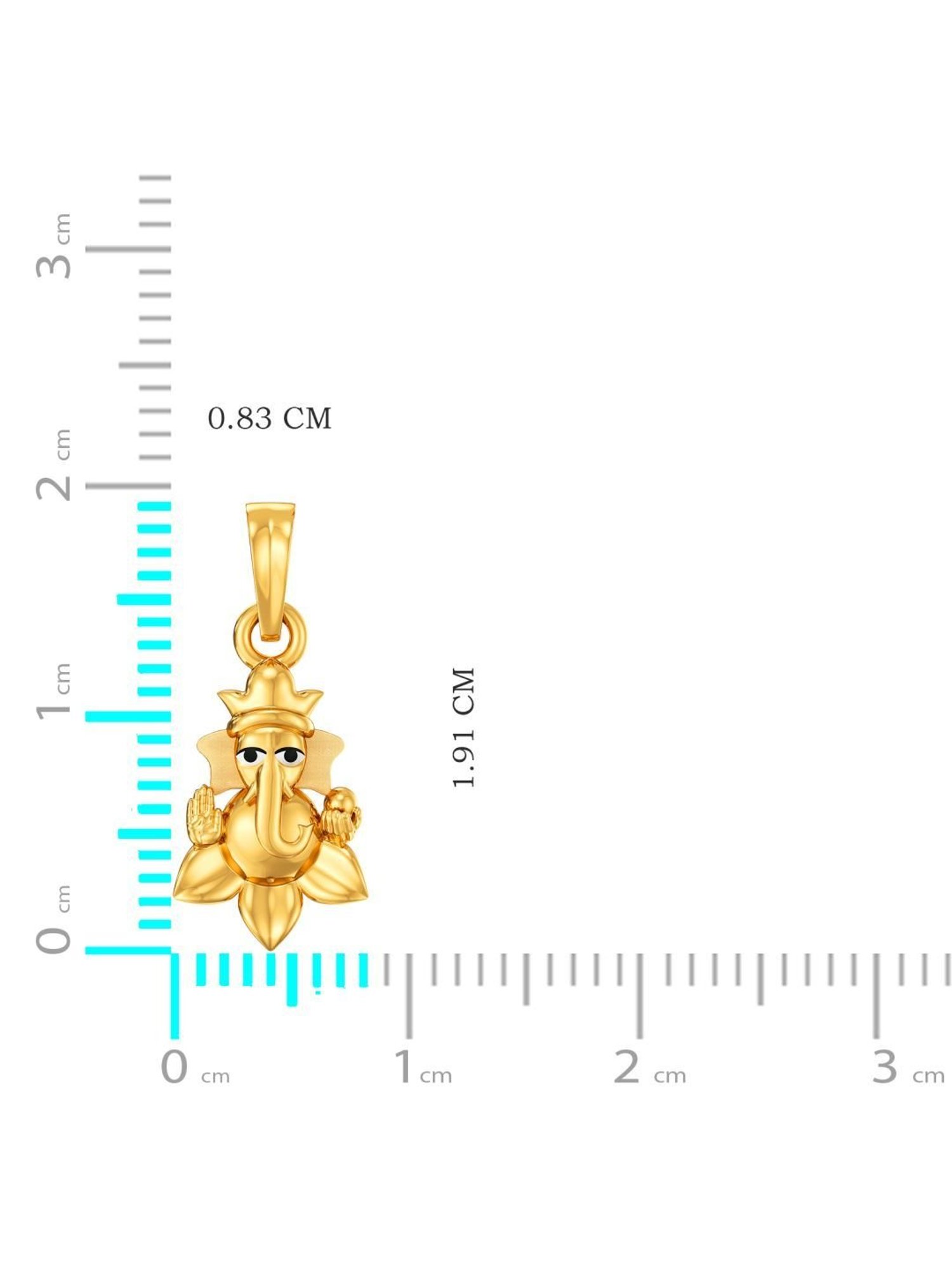 Joyalukkas 22k Gilded Ganesha Gold Pendant