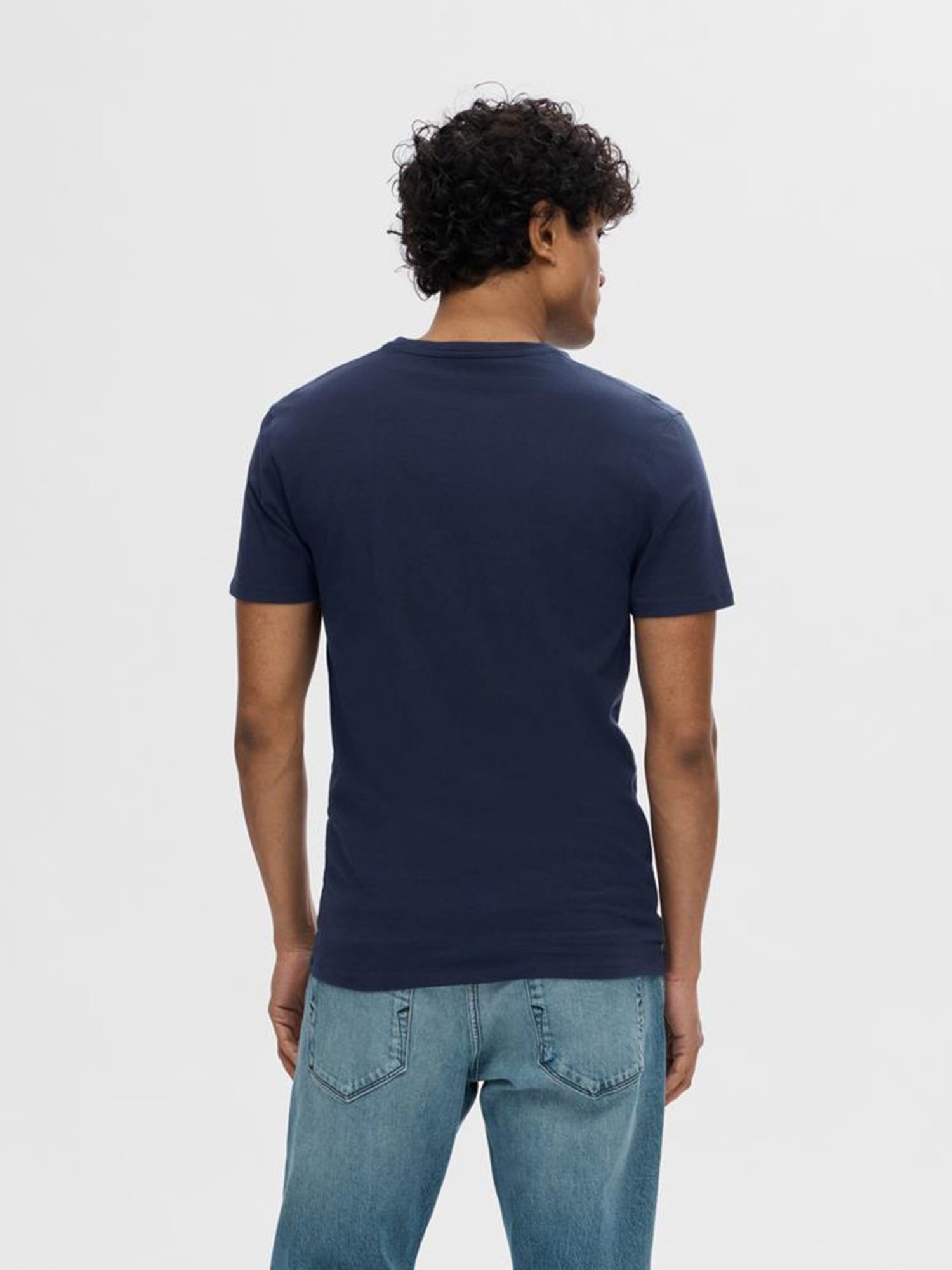 SELECTED HOMME Dark Blue Regular Fit Crew T-Shirt
