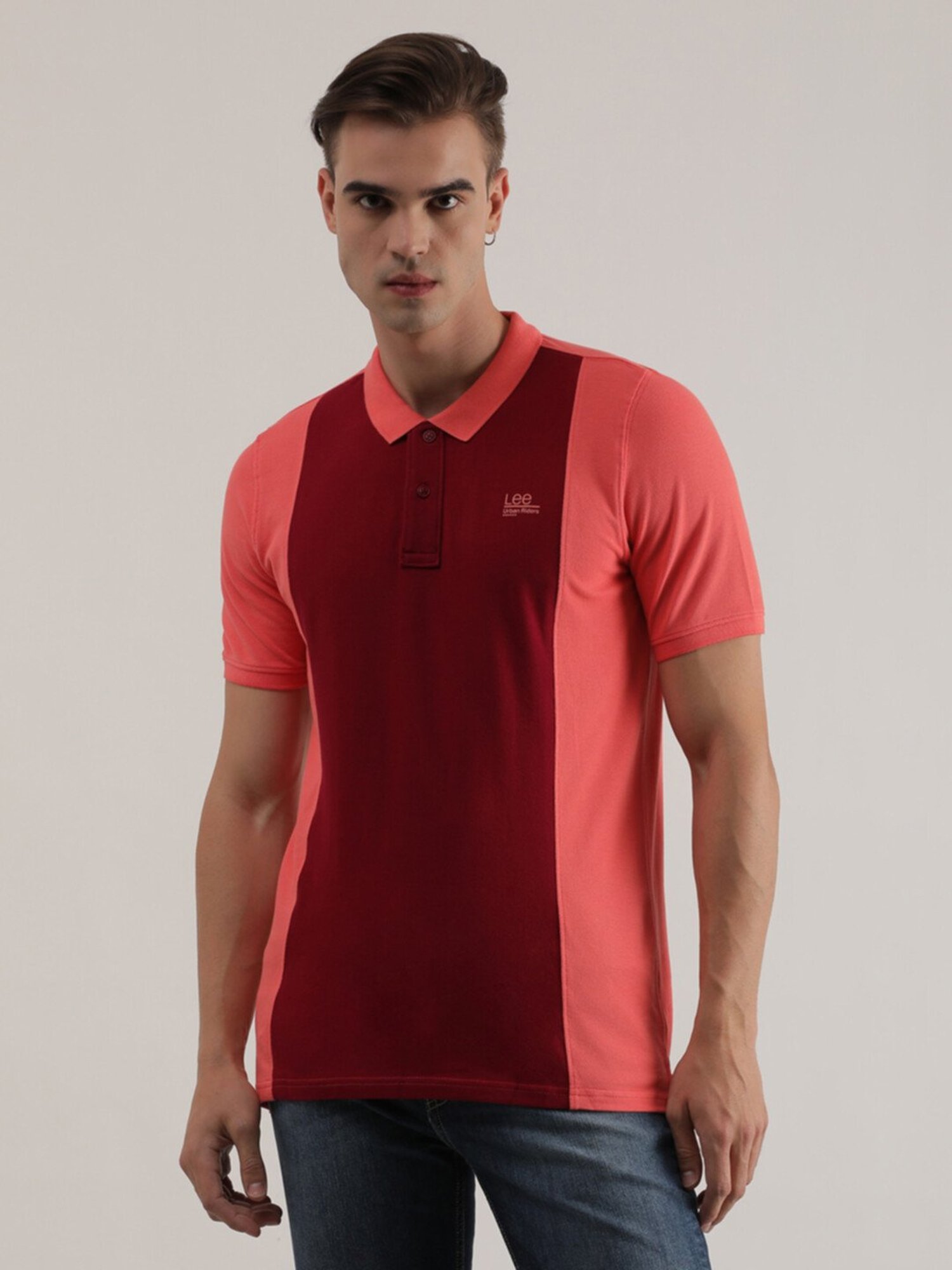 Lee Pink Slim Fit Polo T-Shirt