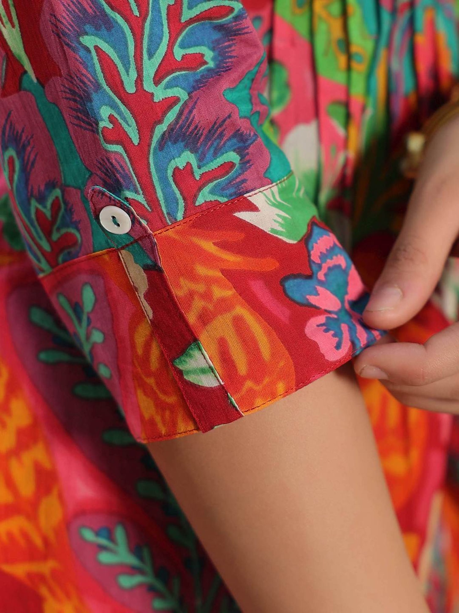 Rain and Rainbow Multicolored Cotton Printed Tunic & Pant Set